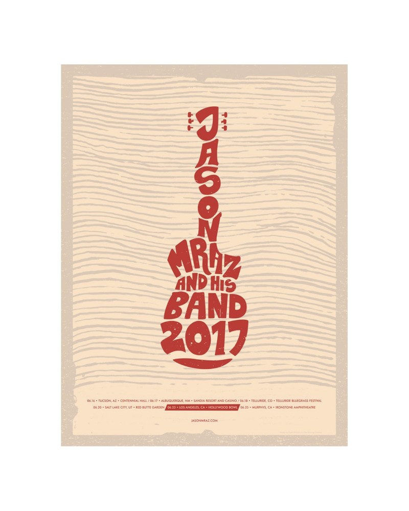 Jason Mraz June 2017 Poster $8.45 Decor