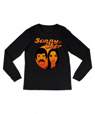 Sonny & Cher Heather Long Sleeve Shirt | Comedy Hour Illustration And Logo Ombre Shirt $8.95 Shirts