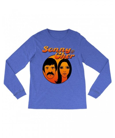 Sonny & Cher Heather Long Sleeve Shirt | Comedy Hour Illustration And Logo Ombre Shirt $8.95 Shirts