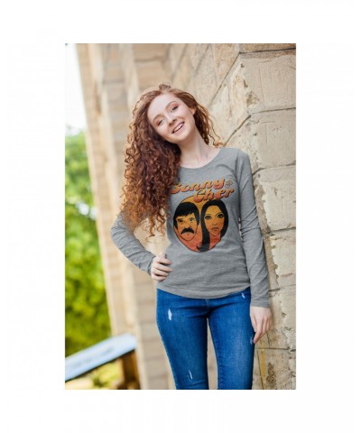 Sonny & Cher Heather Long Sleeve Shirt | Comedy Hour Illustration And Logo Ombre Shirt $8.95 Shirts