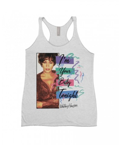 Whitney Houston Ladies' Tank Top | I'm Your Baby Tonight Pastel Party Shirt $8.57 Shirts