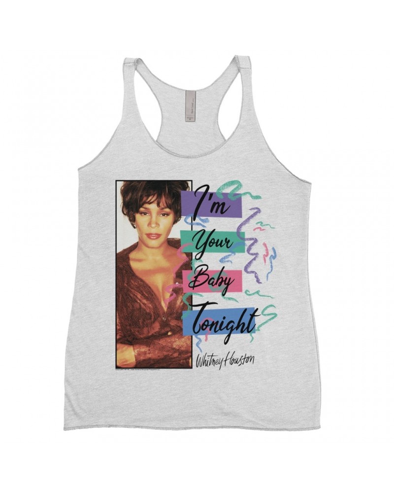 Whitney Houston Ladies' Tank Top | I'm Your Baby Tonight Pastel Party Shirt $8.57 Shirts