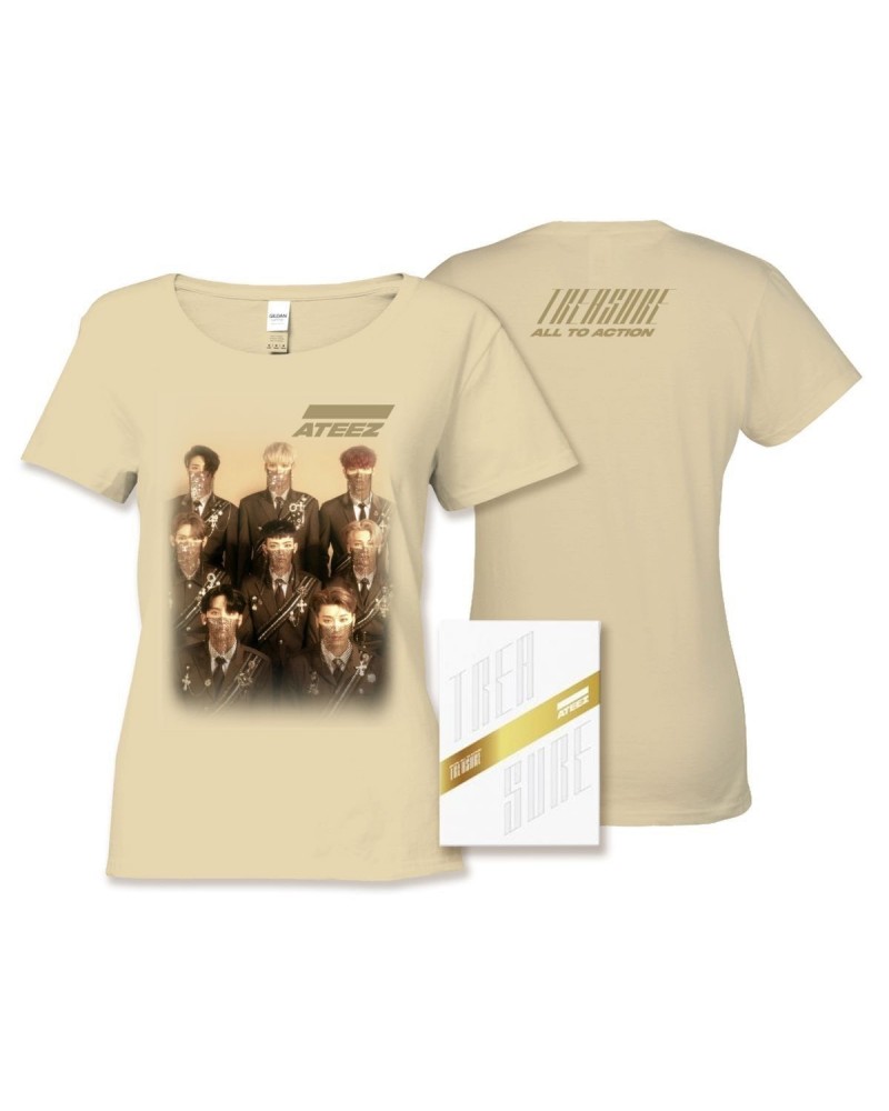 ATEEZ Treasure Z Ver. Package White Edition & Ladies Tan Tee $13.19 Shirts