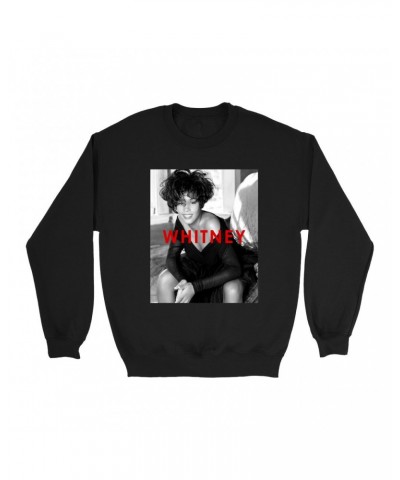 Whitney Houston Sweatshirt | Bold Black And White Cover Sweatshirt $6.47 Sweatshirts