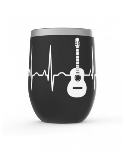 Music Life Wine Tumbler | Acoustic Guitar Heartbeat Stemless Wine Tumbler $5.80 Drinkware