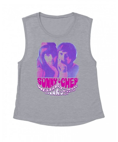 Sonny & Cher Ladies' Muscle Tank Top | Westbusry Music Fair Psychedelic Flyer Shirt $11.79 Shirts