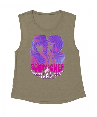 Sonny & Cher Ladies' Muscle Tank Top | Westbusry Music Fair Psychedelic Flyer Shirt $11.79 Shirts