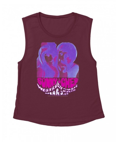 Sonny & Cher Ladies' Muscle Tank Top | Westbusry Music Fair Psychedelic Flyer Shirt $11.79 Shirts