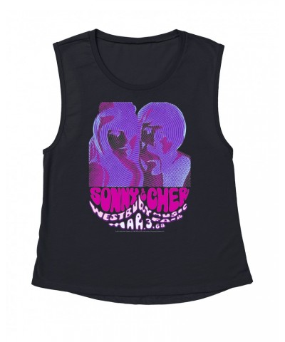 Sonny & Cher Ladies' Muscle Tank Top | Westbusry Music Fair Psychedelic Flyer Shirt $11.79 Shirts