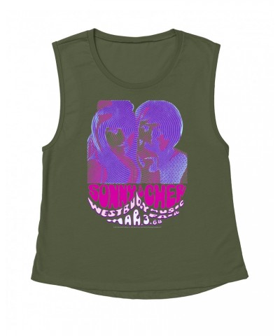 Sonny & Cher Ladies' Muscle Tank Top | Westbusry Music Fair Psychedelic Flyer Shirt $11.79 Shirts