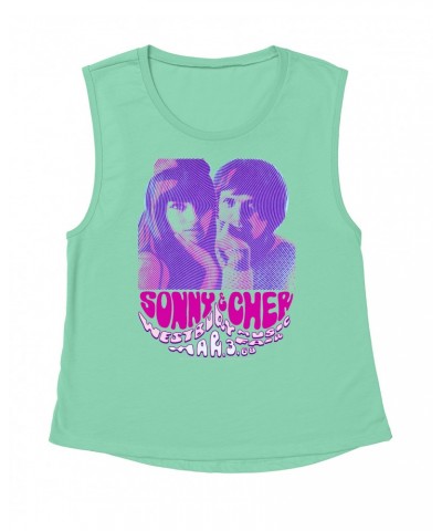 Sonny & Cher Ladies' Muscle Tank Top | Westbusry Music Fair Psychedelic Flyer Shirt $11.79 Shirts