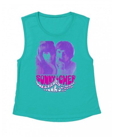 Sonny & Cher Ladies' Muscle Tank Top | Westbusry Music Fair Psychedelic Flyer Shirt $11.79 Shirts