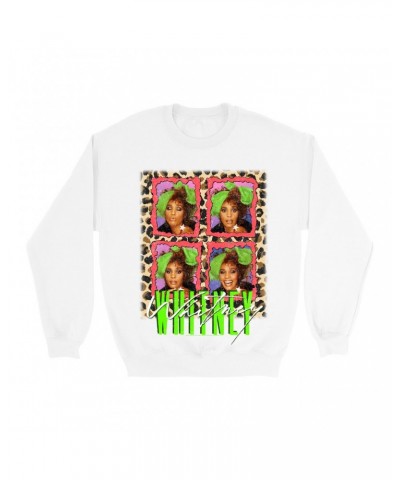 Whitney Houston Sweatshirt | Leopard Pop Art Sweatshirt $6.24 Sweatshirts