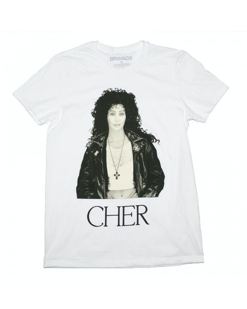 Cher T Shirt | Cher Sepia Leather Jacket T-Shirt $9.39 Shirts