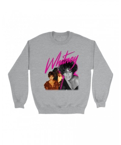 Whitney Houston Sweatshirt | Whitney Pink Pop Art Photo Collage Design Sweatshirt $4.84 Sweatshirts