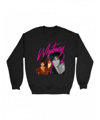 Whitney Houston Sweatshirt | Whitney Pink Pop Art Photo Collage Design Sweatshirt $4.84 Sweatshirts