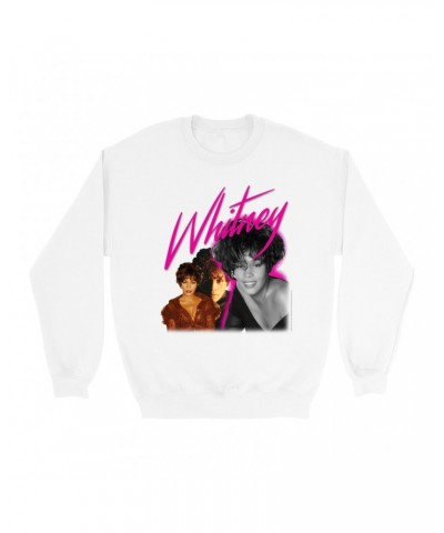 Whitney Houston Sweatshirt | Whitney Pink Pop Art Photo Collage Design Sweatshirt $4.84 Sweatshirts