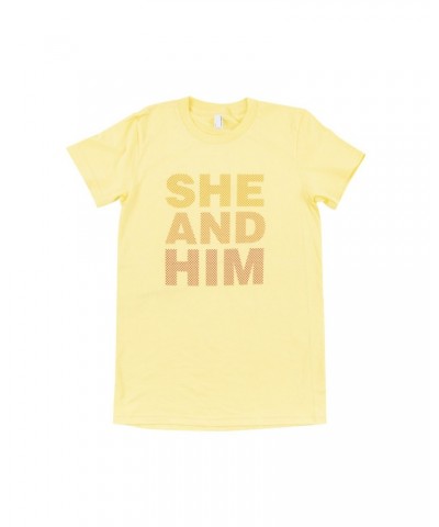 She & Him DOTS WOMENS T-SHIRT SM MI -- YELLOW $6.04 Shirts