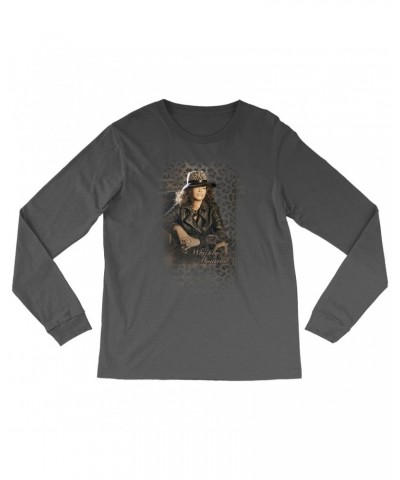 Whitney Houston Long Sleeve Shirt | Whitney Leopard Hat Photo Design Distressed Shirt $8.24 Shirts