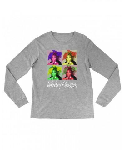 Whitney Houston Long Sleeve Shirt | Pop Art Album Design Distressed Shirt $6.47 Shirts