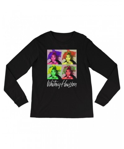 Whitney Houston Long Sleeve Shirt | Pop Art Album Design Distressed Shirt $6.47 Shirts