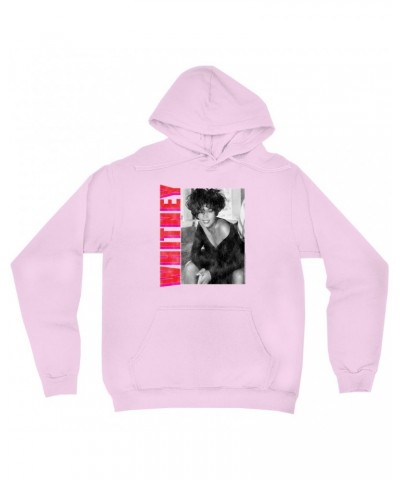 Whitney Houston Hoodie | Whitney Pink And Red Design Distressed Hoodie $5.92 Sweatshirts