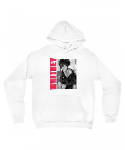 Whitney Houston Hoodie | Whitney Pink And Red Design Distressed Hoodie $5.92 Sweatshirts