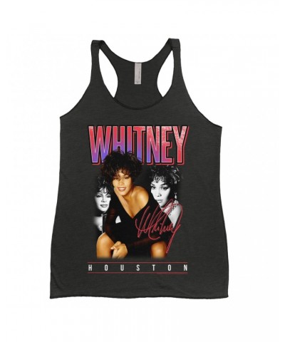 Whitney Houston Ladies' Tank Top | Triple Red Purple Collage Shirt $8.60 Shirts