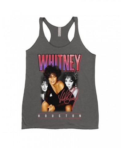 Whitney Houston Ladies' Tank Top | Triple Red Purple Collage Shirt $8.60 Shirts