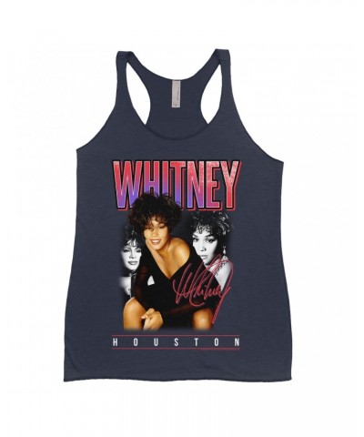 Whitney Houston Ladies' Tank Top | Triple Red Purple Collage Shirt $8.60 Shirts