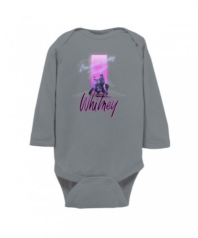 Whitney Houston Long Sleeve Bodysuit | Neon Light I'm Your Baby Tonight Image Bodysuit $6.96 Shirts