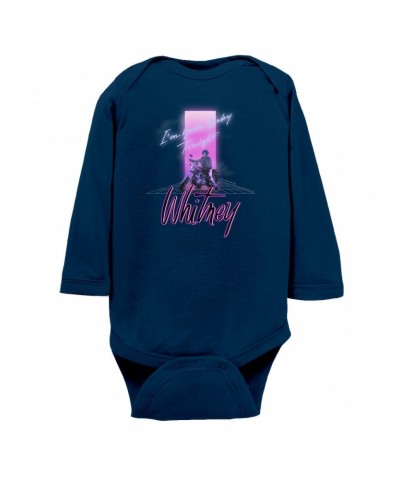 Whitney Houston Long Sleeve Bodysuit | Neon Light I'm Your Baby Tonight Image Bodysuit $6.96 Shirts