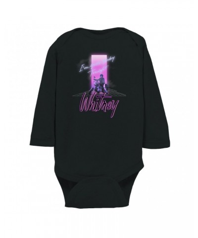 Whitney Houston Long Sleeve Bodysuit | Neon Light I'm Your Baby Tonight Image Bodysuit $6.96 Shirts