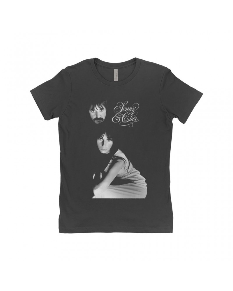 Sonny & Cher Ladies' Boyfriend T-Shirt | The Two Of Us Photo And Logo Shirt $6.23 Shirts