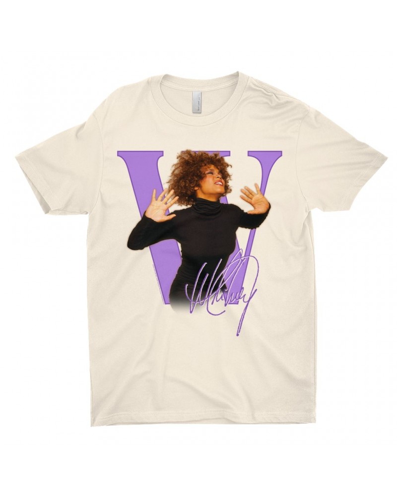 Whitney Houston T-Shirt | Purple "W" Is For Whitney Shirt $8.31 Shirts