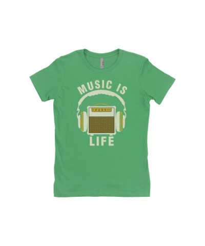 Music Life Ladies' Boyfriend T-Shirt | Music Amps Life Shirt $13.25 Shirts