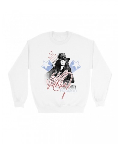 Whitney Houston Sweatshirt | Shooting Stars Image Sweatshirt $6.29 Sweatshirts