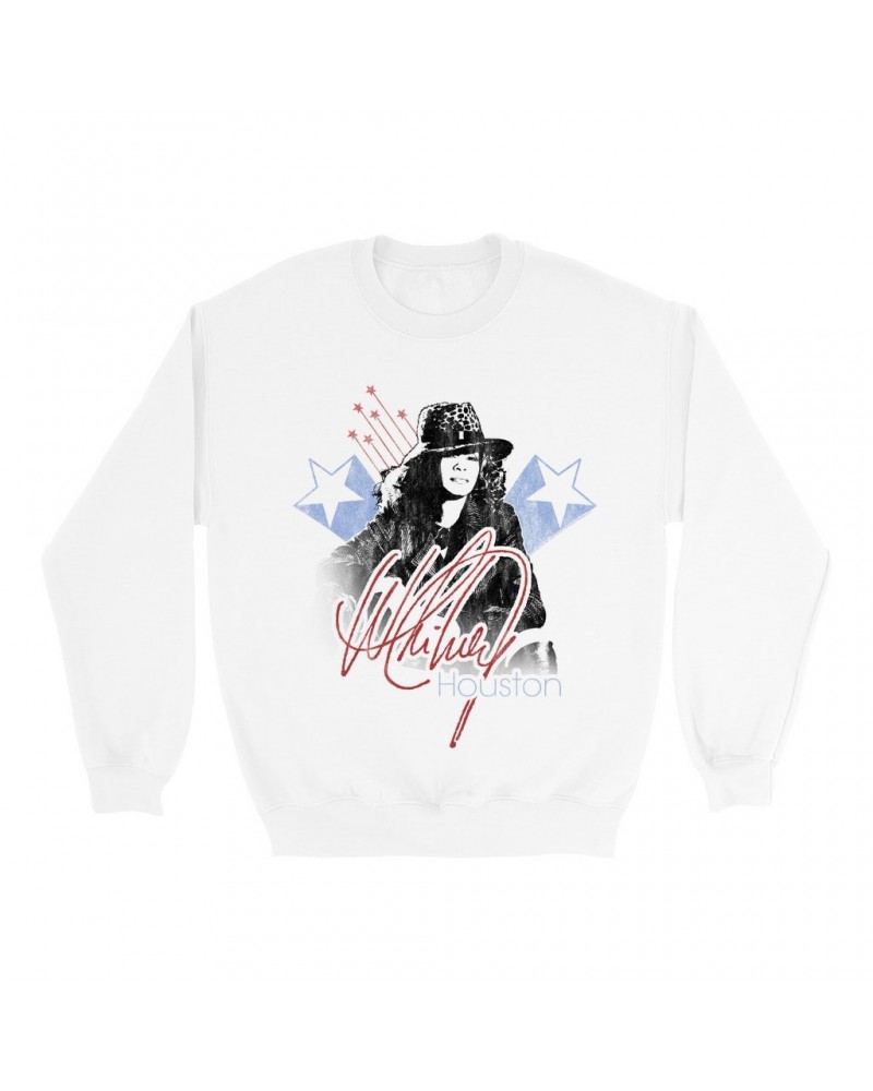 Whitney Houston Sweatshirt | Shooting Stars Image Sweatshirt $6.29 Sweatshirts