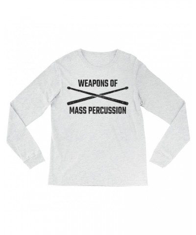 Music Life Heather Long Sleeve Shirt | Weapons Of Mass Percussion Shirt $4.09 Shirts