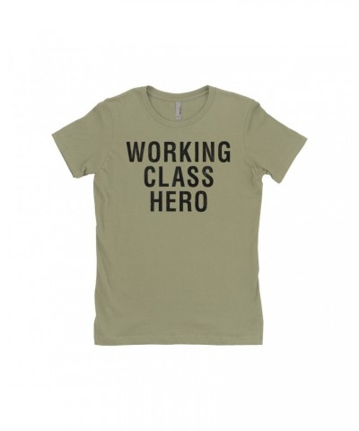 John Lennon Ladies' Boyfriend T-Shirt | Working Class Hero Worn By Shirt $4.92 Shirts