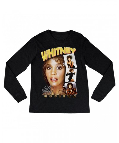 Whitney Houston Long Sleeve Shirt | Film Strip Collage Design Shirt $9.01 Shirts