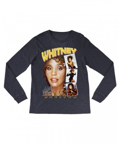 Whitney Houston Long Sleeve Shirt | Film Strip Collage Design Shirt $9.01 Shirts