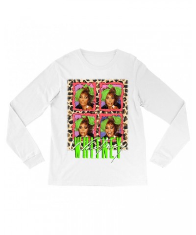 Whitney Houston Long Sleeve Shirt | Leopard Pop Art Shirt $7.21 Shirts