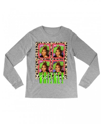 Whitney Houston Long Sleeve Shirt | Leopard Pop Art Shirt $7.21 Shirts