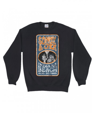 Sonny & Cher Sweatshirt | Indiana Beach Vertical Concert Banner Distressed Sweatshirt $3.70 Sweatshirts