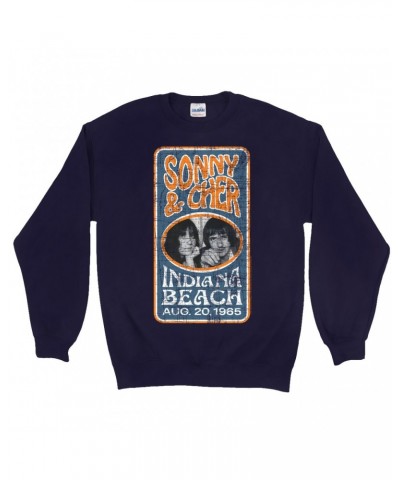 Sonny & Cher Sweatshirt | Indiana Beach Vertical Concert Banner Distressed Sweatshirt $3.70 Sweatshirts