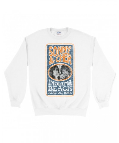 Sonny & Cher Sweatshirt | Indiana Beach Vertical Concert Banner Distressed Sweatshirt $3.70 Sweatshirts