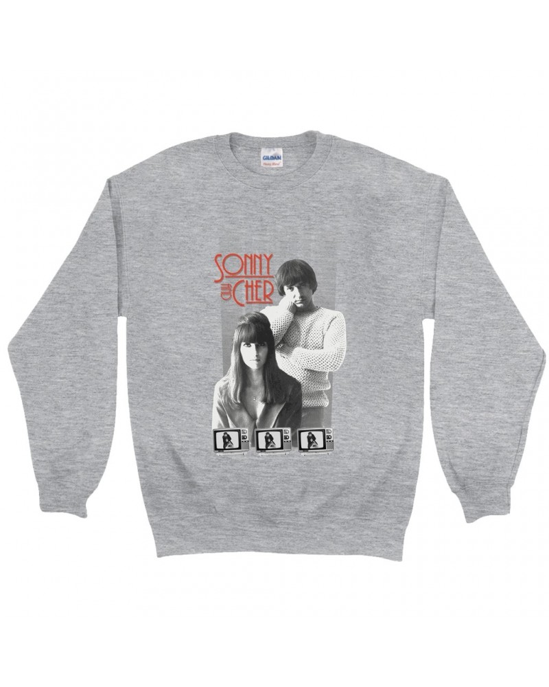 Sonny & Cher Sweatshirt | Mod TV Black And White Image Sweatshirt $3.50 Sweatshirts