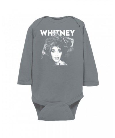 Whitney Houston Long Sleeve Bodysuit | 1987 Photo White Whitney Design Bodysuit $5.09 Shirts