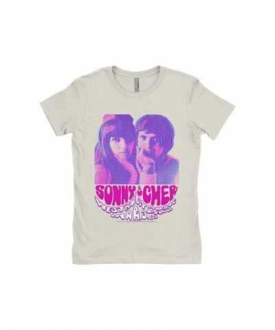 Sonny & Cher Ladies' Boyfriend T-Shirt | Westbury Music Fair Psychedelic Flyer Shirt $7.13 Shirts